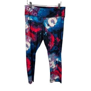 Galaxy Leggings 90 Degree Multicolor Capri Love Print Medium Yoga Active‎